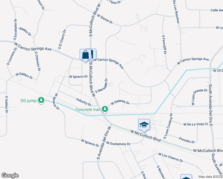 map of restaurants, bars, coffee shops, grocery stores, and more near 660 South Meredith Drive in Pueblo West