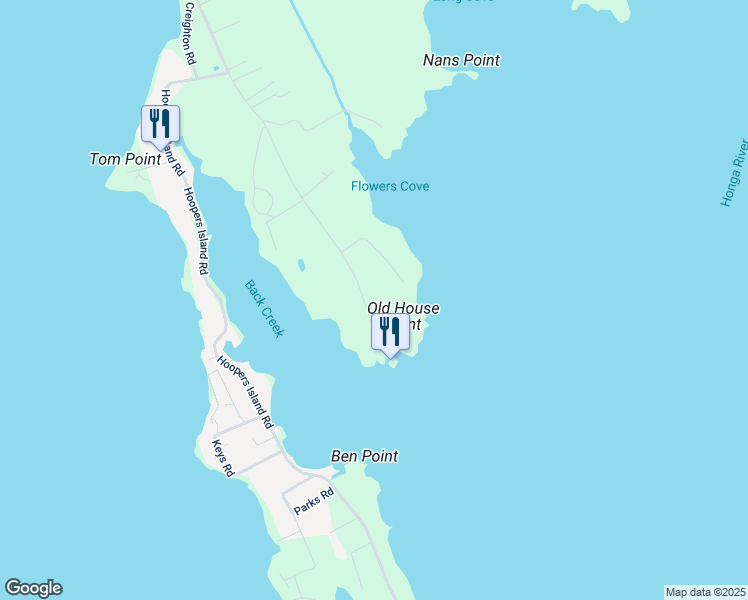 map of restaurants, bars, coffee shops, grocery stores, and more near 2517 Old House Point Rd in Fishing Creek