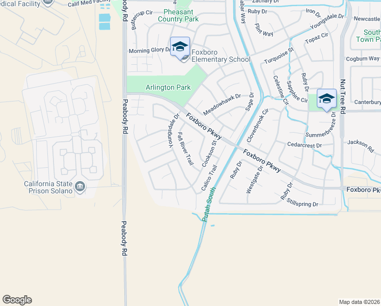 map of restaurants, bars, coffee shops, grocery stores, and more near 902 Fall River Trail in Vacaville