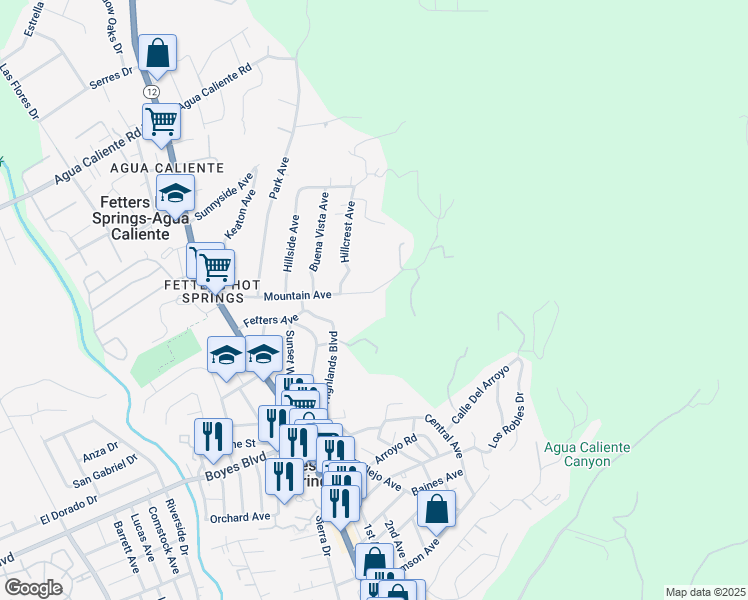 map of restaurants, bars, coffee shops, grocery stores, and more near 555 Crest Way in Sonoma