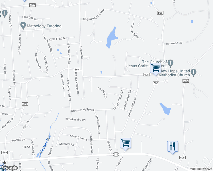 map of restaurants, bars, coffee shops, grocery stores, and more near 26 Sharpsburg Lane in Fredericksburg
