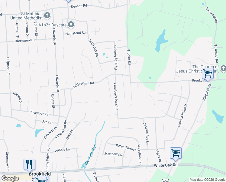 map of restaurants, bars, coffee shops, grocery stores, and more near 16 Lansberry Park Drive in Fredericksburg