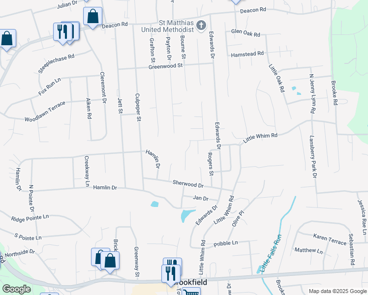 map of restaurants, bars, coffee shops, grocery stores, and more near 4 Prescott Lane in Fredericksburg