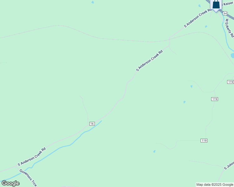 map of restaurants, bars, coffee shops, grocery stores, and more near 1093 South Anderson Creek Road in Eckerty