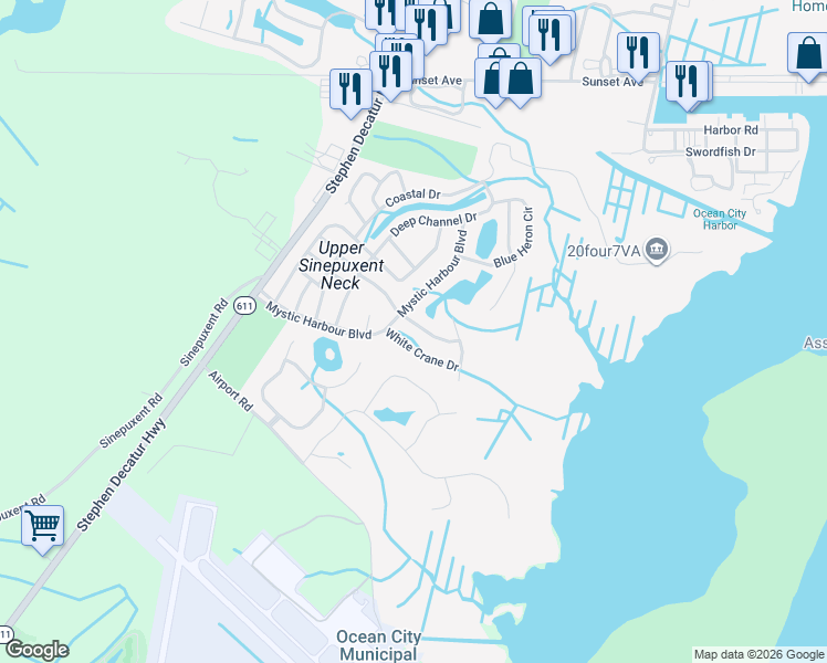 map of restaurants, bars, coffee shops, grocery stores, and more near 8 Dune Grass Drive in Berlin