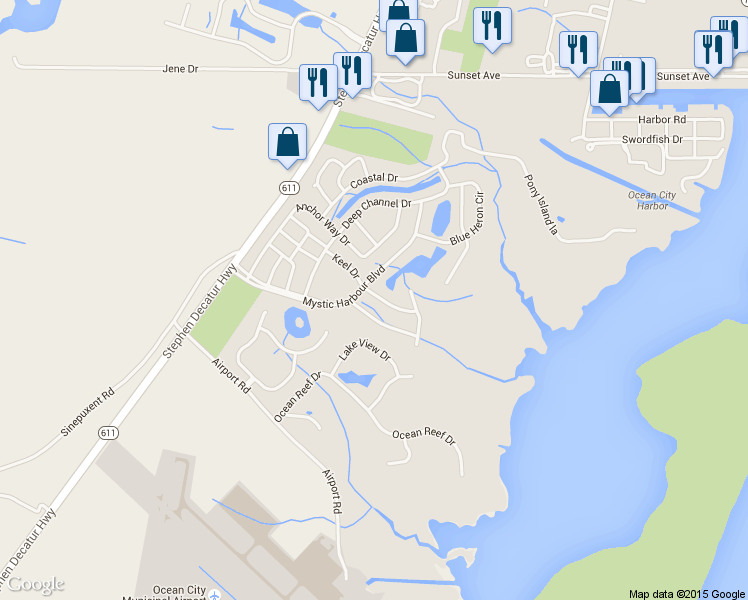 map of restaurants, bars, coffee shops, grocery stores, and more near 8 Dune Grass Drive in Berlin