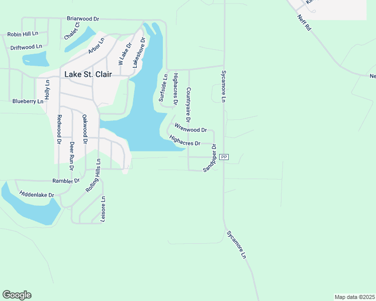 map of restaurants, bars, coffee shops, grocery stores, and more near 1331 Countryaire Drive in Saint Clair