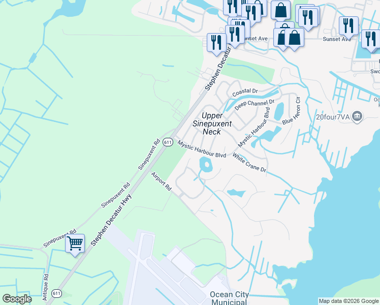 map of restaurants, bars, coffee shops, grocery stores, and more near 9409 Whitetail Court in Berlin