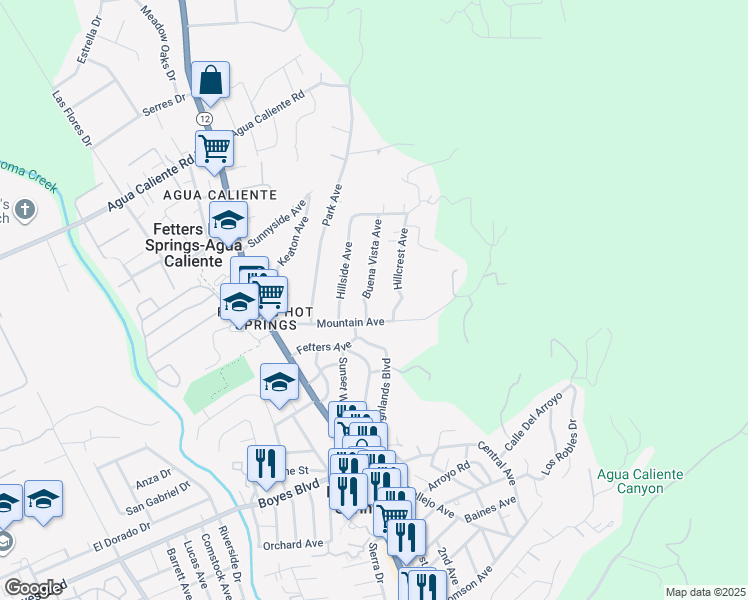 map of restaurants, bars, coffee shops, grocery stores, and more near 17376 Buena Vista Avenue in Sonoma