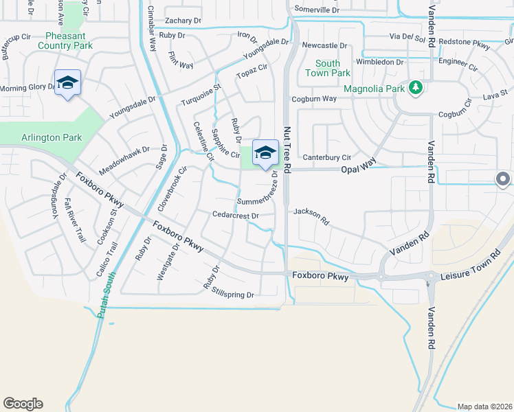 map of restaurants, bars, coffee shops, grocery stores, and more near 825 Summerbreeze Drive in Vacaville