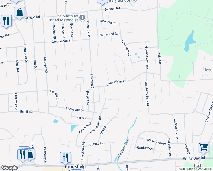 map of restaurants, bars, coffee shops, grocery stores, and more near 172 Little Whim Road in Fredericksburg