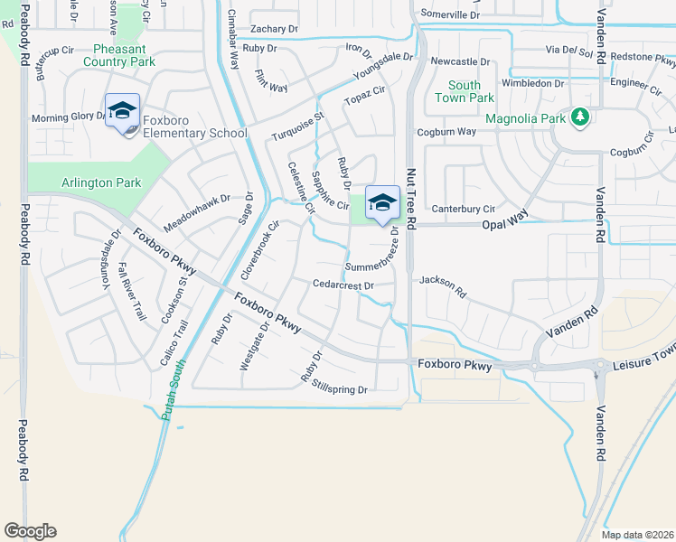 map of restaurants, bars, coffee shops, grocery stores, and more near 900 Summerbreeze Court in Vacaville