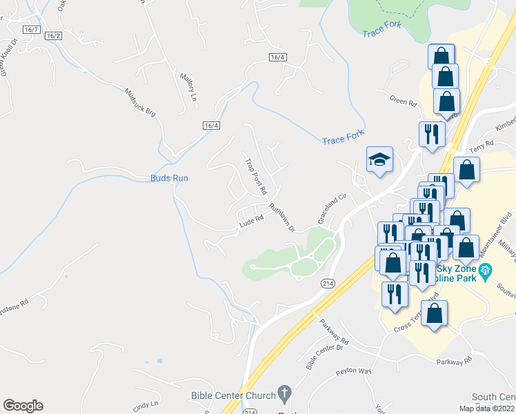 map of restaurants, bars, coffee shops, grocery stores, and more near 101 Amanita Drive in Charleston