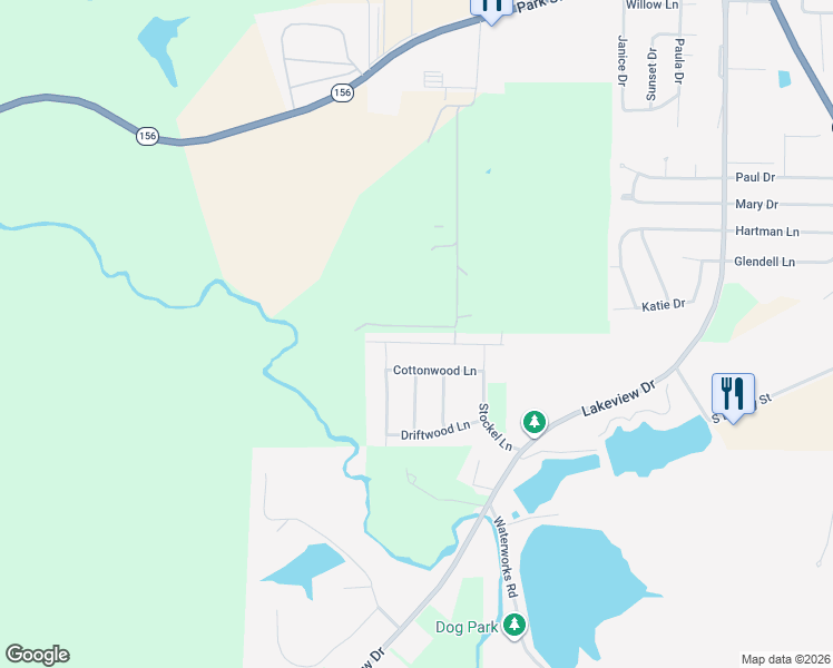 map of restaurants, bars, coffee shops, grocery stores, and more near 261 Paul Simon Drive in Waterloo