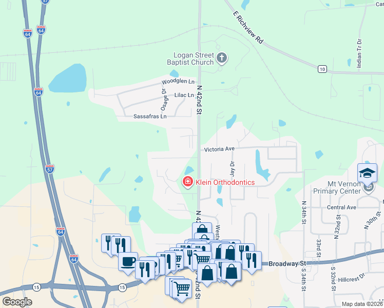 map of restaurants, bars, coffee shops, grocery stores, and more near 606 Chesterfield Village in Mount Vernon