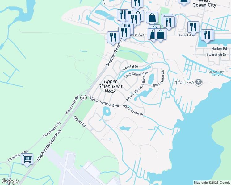 map of restaurants, bars, coffee shops, grocery stores, and more near 7 Keel Drive in Berlin