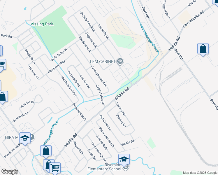 map of restaurants, bars, coffee shops, grocery stores, and more near 905 Pennsylvania Avenue in Jeffersonville