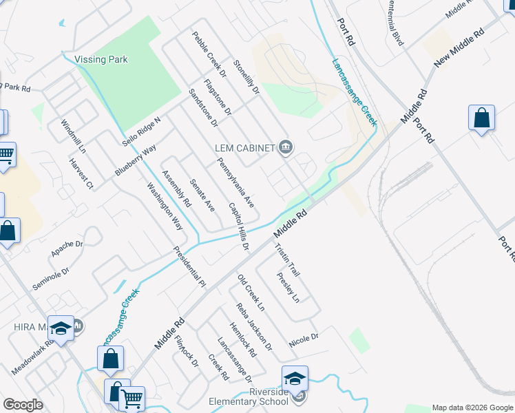 map of restaurants, bars, coffee shops, grocery stores, and more near 905 Pennsylvania Avenue in Jeffersonville