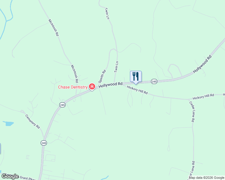 map of restaurants, bars, coffee shops, grocery stores, and more near 23830 Hollywood Road in Leonardtown