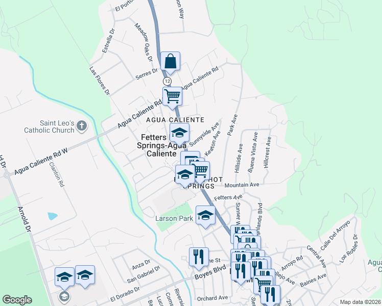 map of restaurants, bars, coffee shops, grocery stores, and more near 17261 California 12 in Sonoma