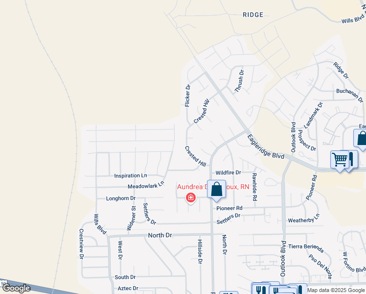 map of restaurants, bars, coffee shops, grocery stores, and more near 4559 Crested Hill in Pueblo