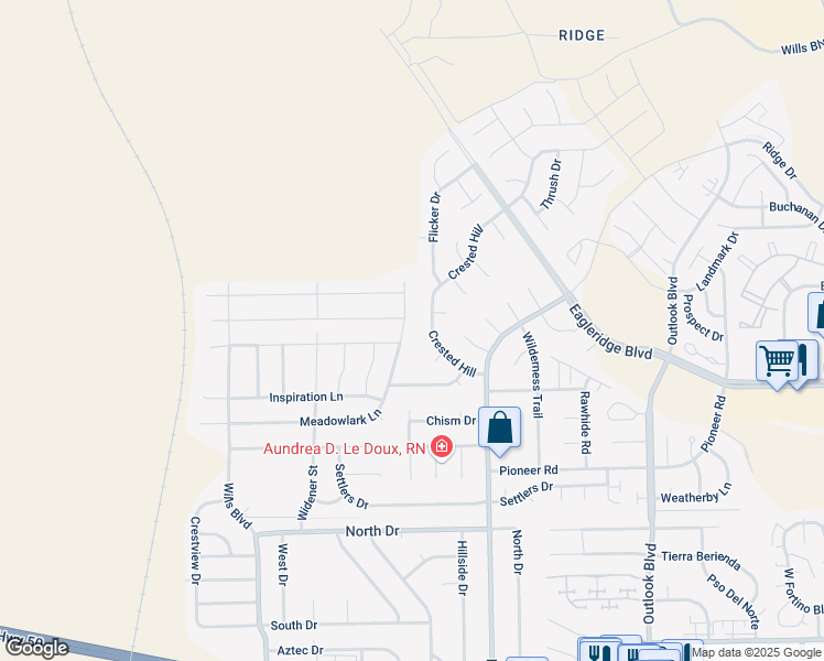 map of restaurants, bars, coffee shops, grocery stores, and more near 4559 Crested Hill in Pueblo