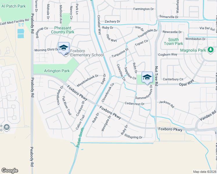 map of restaurants, bars, coffee shops, grocery stores, and more near 979 Cloverbrook Circle in Vacaville