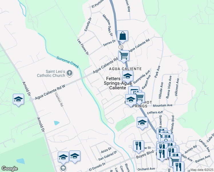 map of restaurants, bars, coffee shops, grocery stores, and more near 260 Lake Street in Sonoma