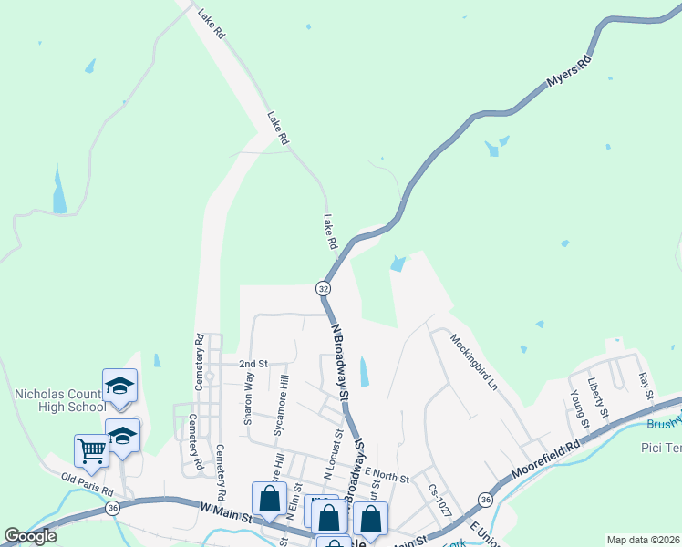 map of restaurants, bars, coffee shops, grocery stores, and more near 132 Myers Road in Carlisle