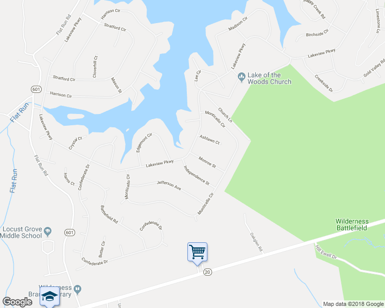 map of restaurants, bars, coffee shops, grocery stores, and more near 109 Monroe Street in Locust Grove