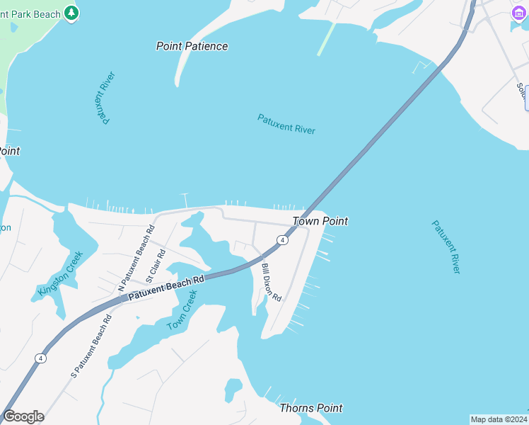 map of restaurants, bars, coffee shops, grocery stores, and more near 24043 North Patuxent Beach Road in California