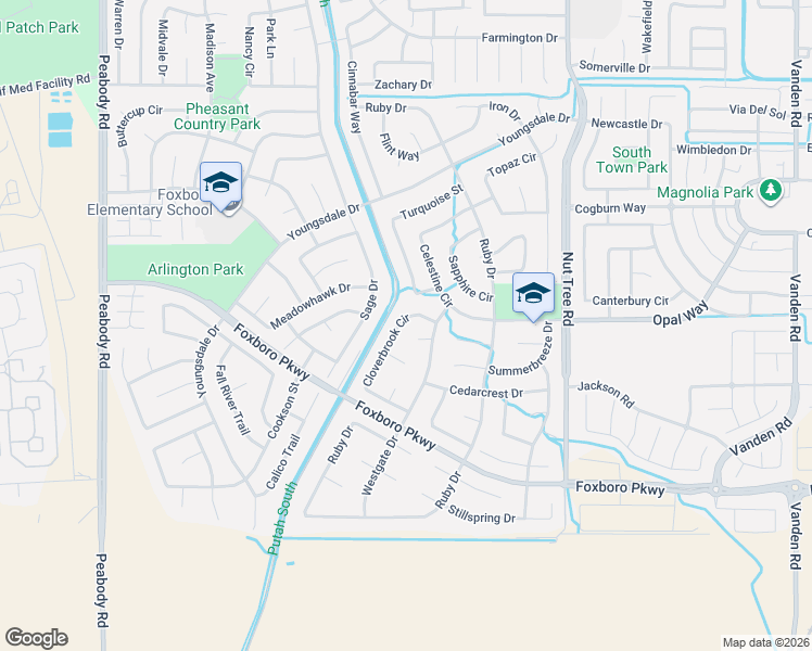 map of restaurants, bars, coffee shops, grocery stores, and more near 979 Cloverbrook Circle in Vacaville