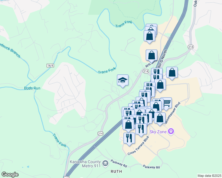 map of restaurants, bars, coffee shops, grocery stores, and more near 102 Loretta Lane in Charleston