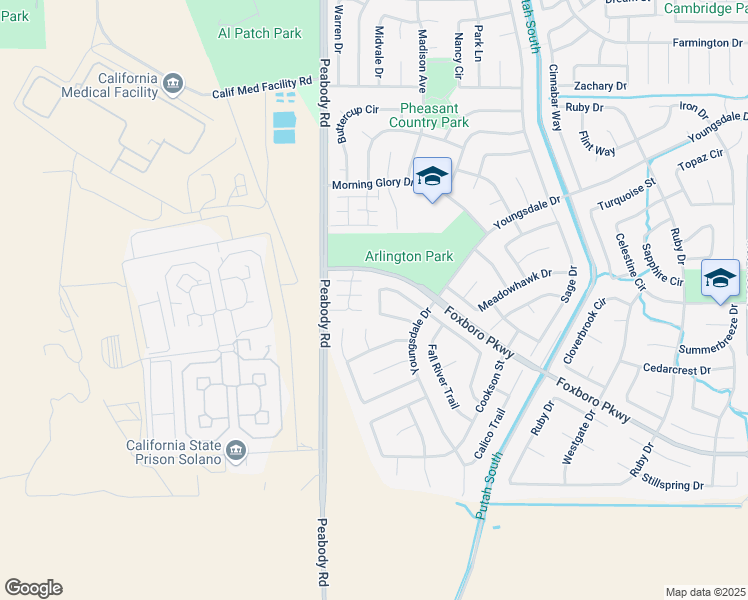 map of restaurants, bars, coffee shops, grocery stores, and more near 703 Colemanite Circle in Vacaville