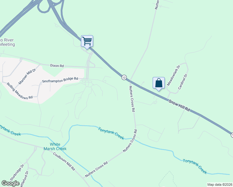 map of restaurants, bars, coffee shops, grocery stores, and more near 30426 Southampton Bridge Road in Salisbury