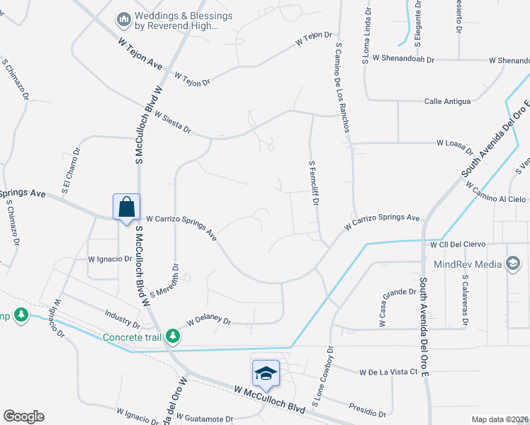 map of restaurants, bars, coffee shops, grocery stores, and more near 1421 West Carrizo Springs Lane in Pueblo West