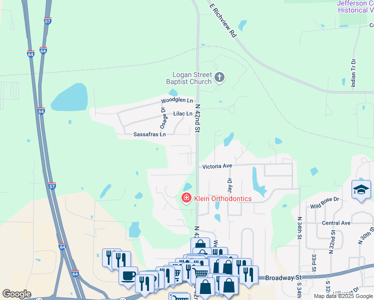 map of restaurants, bars, coffee shops, grocery stores, and more near 4201 Valley Forge Road in Mount Vernon