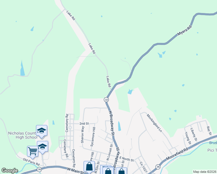 map of restaurants, bars, coffee shops, grocery stores, and more near 1800 Lake Road in Carlisle