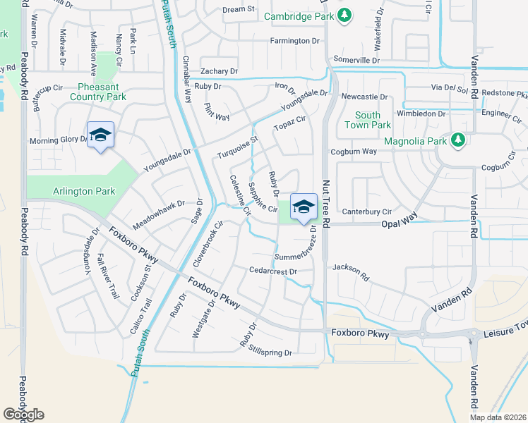 map of restaurants, bars, coffee shops, grocery stores, and more near 897 Sapphire Circle in Vacaville
