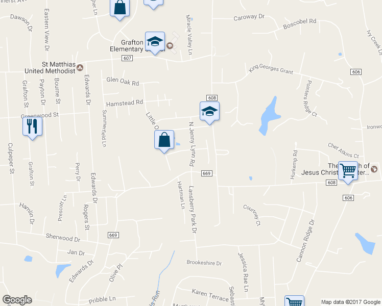 map of restaurants, bars, coffee shops, grocery stores, and more near 4 Little Brook Circle in Fredericksburg
