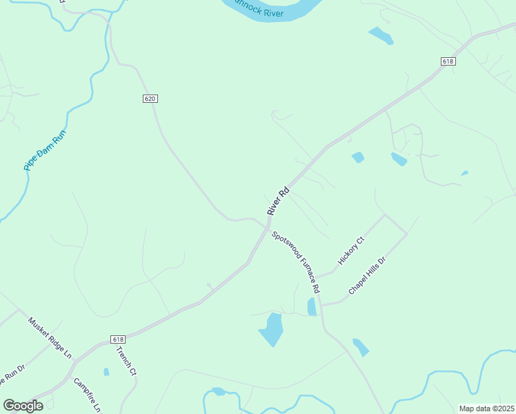 map of restaurants, bars, coffee shops, grocery stores, and more near 7707 River Road in Fredericksburg