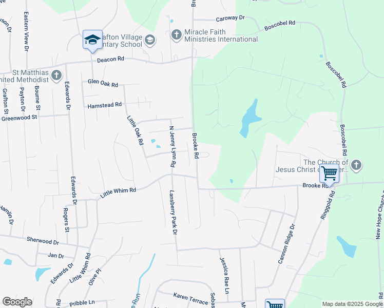 map of restaurants, bars, coffee shops, grocery stores, and more near 13 Little Brook Circle in Fredericksburg