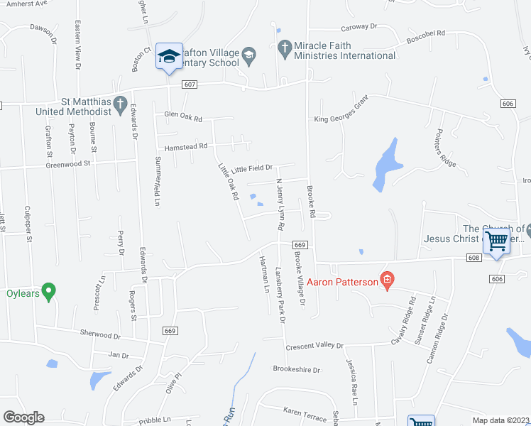 map of restaurants, bars, coffee shops, grocery stores, and more near 6 Cross Cut Lane in Fredericksburg