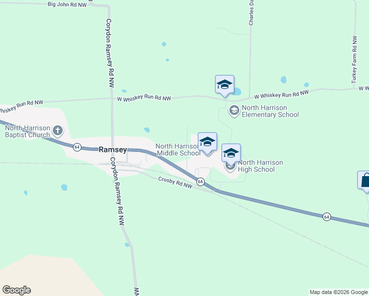 map of restaurants, bars, coffee shops, grocery stores, and more near 8370 Shell Lane Northwest in Ramsey