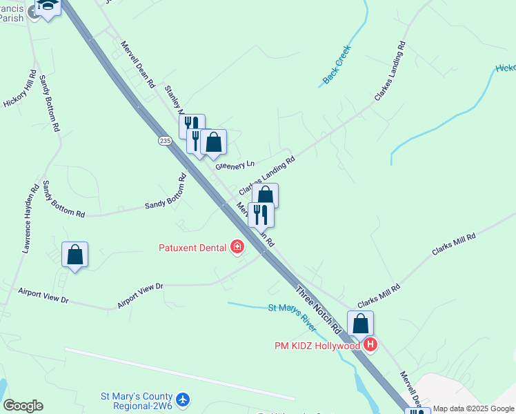 map of restaurants, bars, coffee shops, grocery stores, and more near 23872 Mervell Dean Road in Hollywood