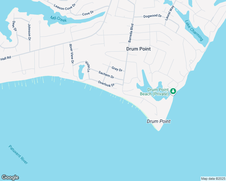 map of restaurants, bars, coffee shops, grocery stores, and more near 357 Overlook Drive in Lusby