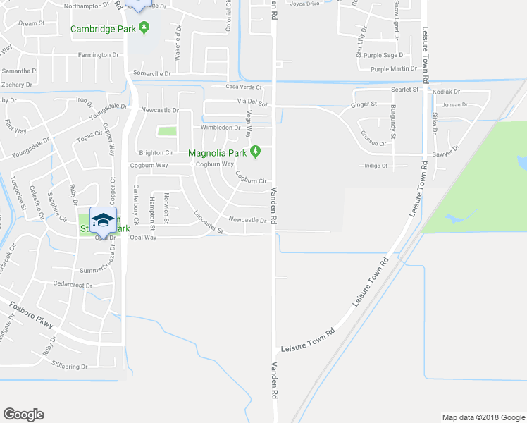 map of restaurants, bars, coffee shops, grocery stores, and more near 2306 Newcastle Drive in Vacaville