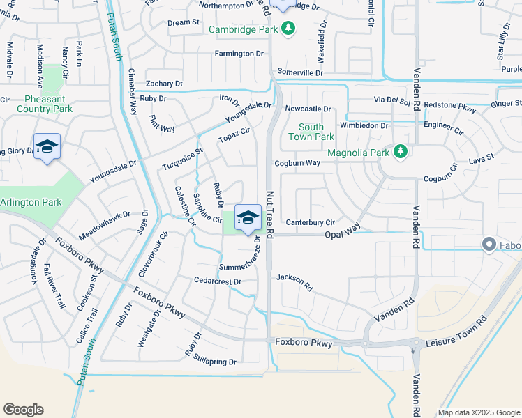 map of restaurants, bars, coffee shops, grocery stores, and more near 1067 Copper Court in Vacaville