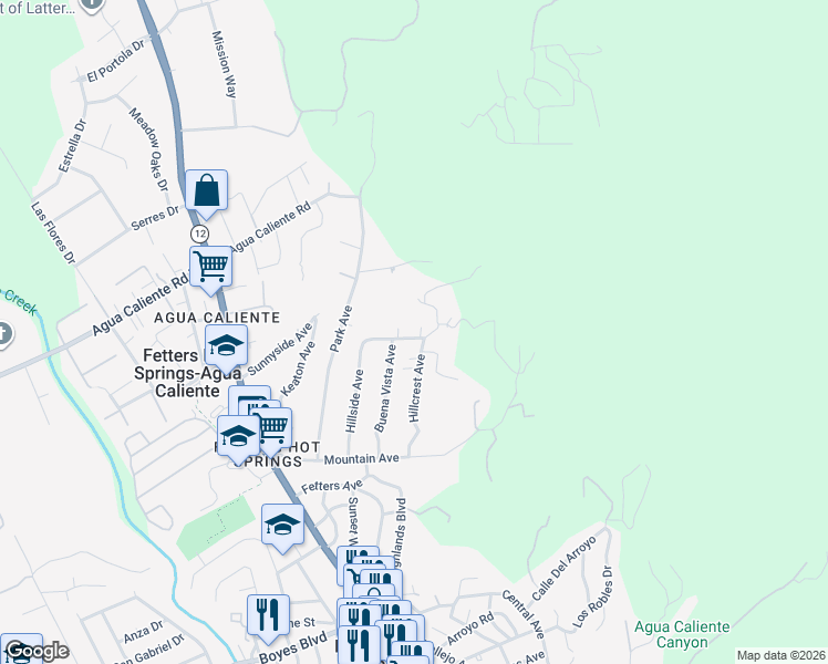 map of restaurants, bars, coffee shops, grocery stores, and more near 17200 Buena Vista Avenue in Sonoma