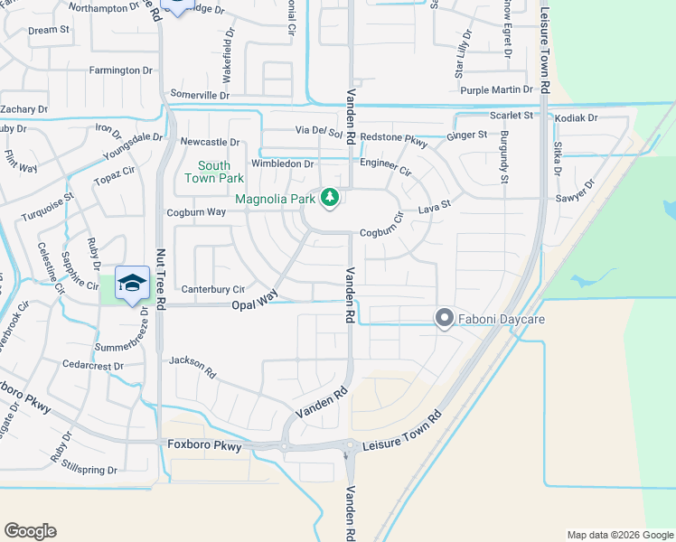 map of restaurants, bars, coffee shops, grocery stores, and more near 2306 Newcastle Drive in Vacaville